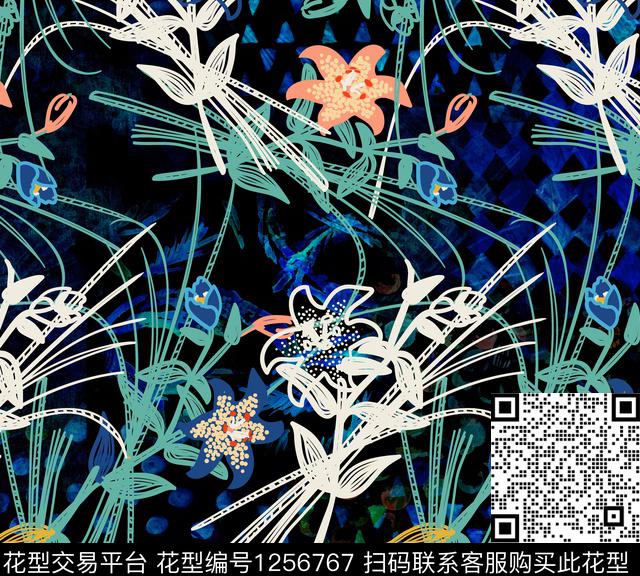 qwe09171.jpg - 1256767 - 抽象 女装 花卉 - 数码印花花型 － 女装花型设计 － 瓦栏