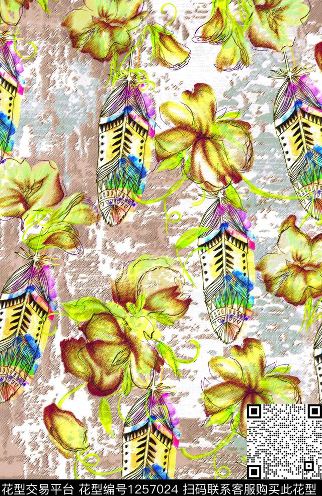 190912-02.jpg - 1257024 - 时尚 数码花型 花卉 - 数码印花花型 － 女装花型设计 － 瓦栏