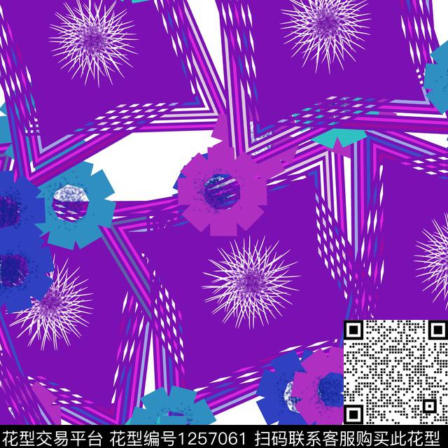 990.jpg - 1257061 - 条纹 抽象 几何 - 数码印花花型 － 女装花型设计 － 瓦栏