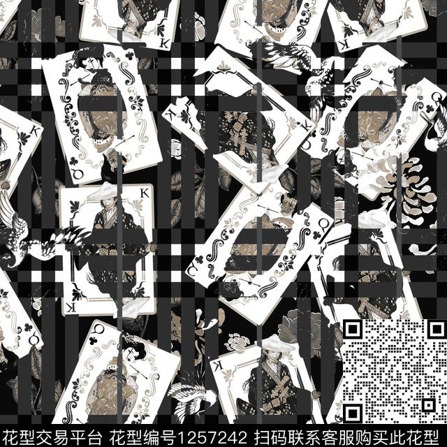 牌2.jpg - 1257242 - 格子 几何 扑 - 数码印花花型 － 男装花型设计 － 瓦栏