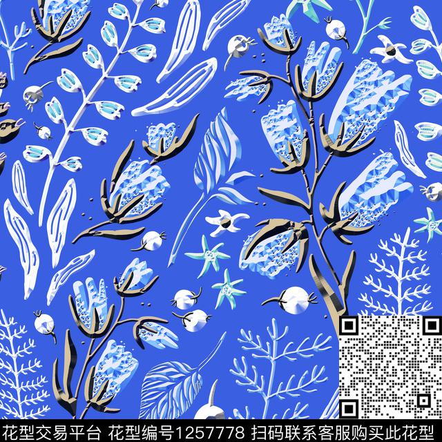 花卉19.9.20.2.jpg - 1257778 - 数码花型 花卉 肌理 - 数码印花花型 － 床品花型设计 － 瓦栏