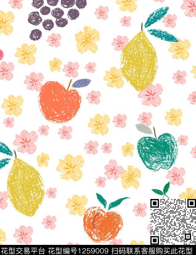 水果大牌风水果花卉传统印花花型下载（图片编号: 1259009） - 瓦栏（Walan）