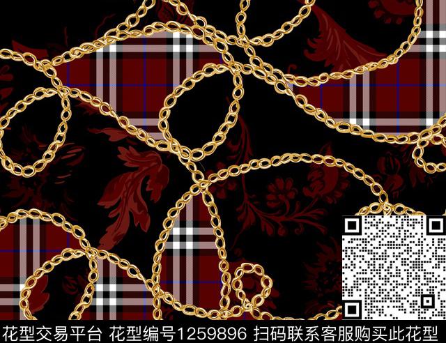 2019-8-5-1红.jpg - 1259896 - 格子 数码花型 大牌风 - 数码印花花型 － 女装花型设计 － 瓦栏