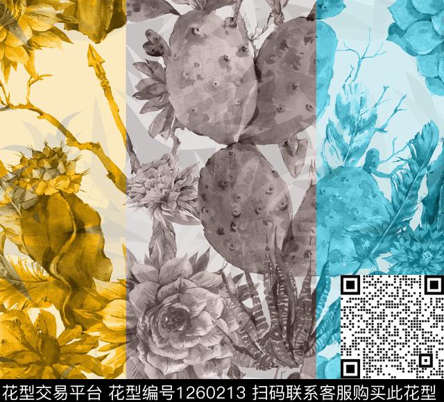 女装花卉数码花型数码印花花型下载（图片编号: 1260213） - 瓦栏（Walan）