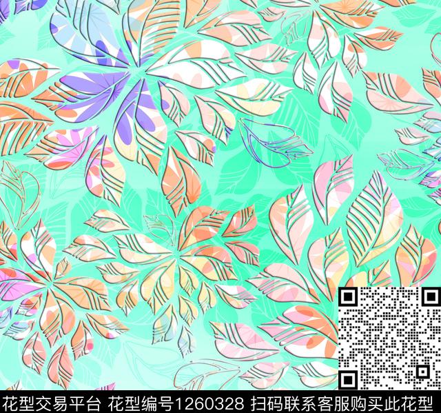 17-2.jpg - 1260328 - 小碎花 绿植树叶 花卉 - 数码印花花型 － 女装花型设计 － 瓦栏