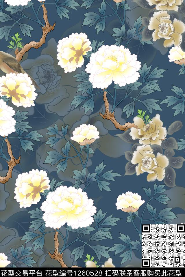 2019-9-20.jpg - 1260528 - 复古 古典花纹 中国 - 数码印花花型 － 女装花型设计 － 瓦栏
