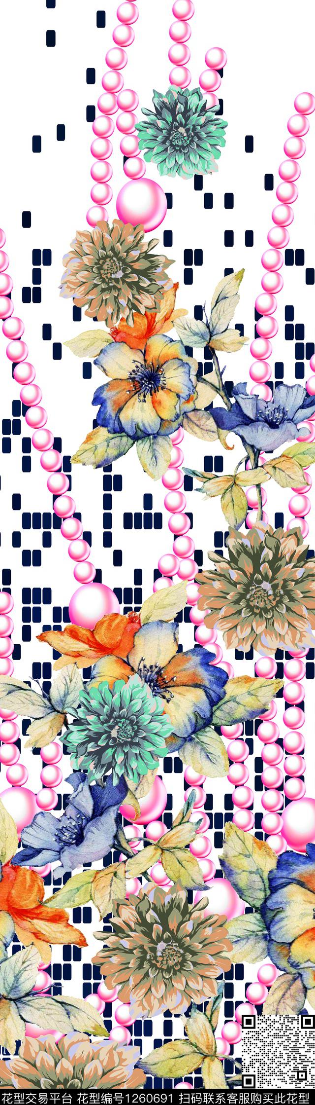 194.jpg - 1260691 - 花卉 数码花型 定位花 - 数码印花花型 － 女装花型设计 － 瓦栏