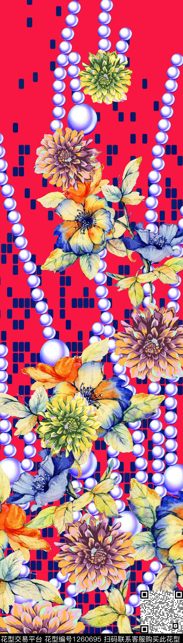 194-3.jpg - 1260695 - 花卉 数码花型 定位花 - 数码印花花型 － 女装花型设计 － 瓦栏