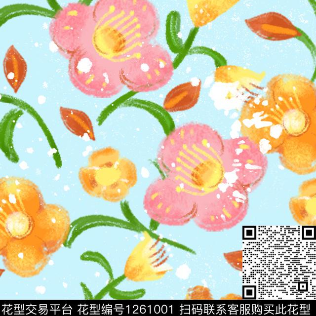 天堂花园2(c).jpg - 1261001 - 花卉 大牌风 天堂花园 - 传统印花花型 － 女装花型设计 － 瓦栏