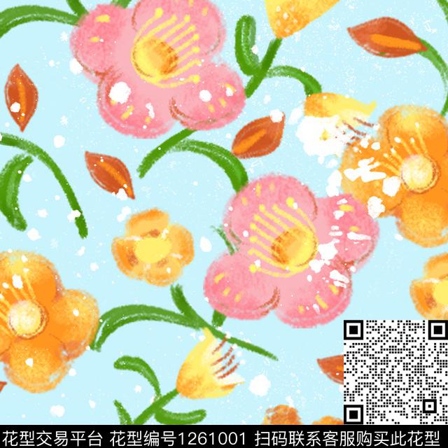 花卉大牌风天堂花园传统印花花型下载（图片编号: 1261001） - 瓦栏（Walan）