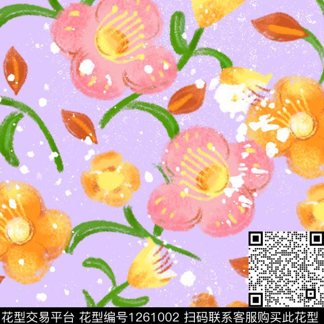 花卉大牌风天堂花园传统印花花型下载（图片编号: 1261002） - 瓦栏（Walan）