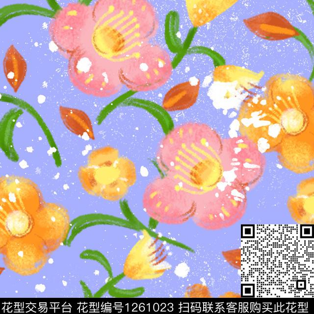 天堂花园2定稿.jpg - 1261023 - 花卉 大牌风 天堂花园 - 传统印花花型 － 女装花型设计 － 瓦栏