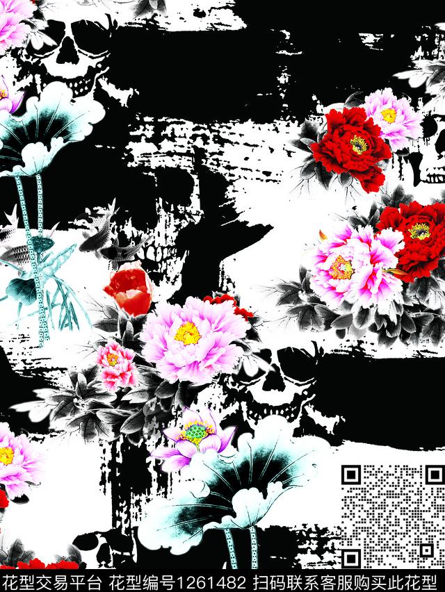 191003-01.jpg - 1261482 - 数码花型 花卉 大牌风 - 数码印花花型 － 女装花型设计 － 瓦栏
