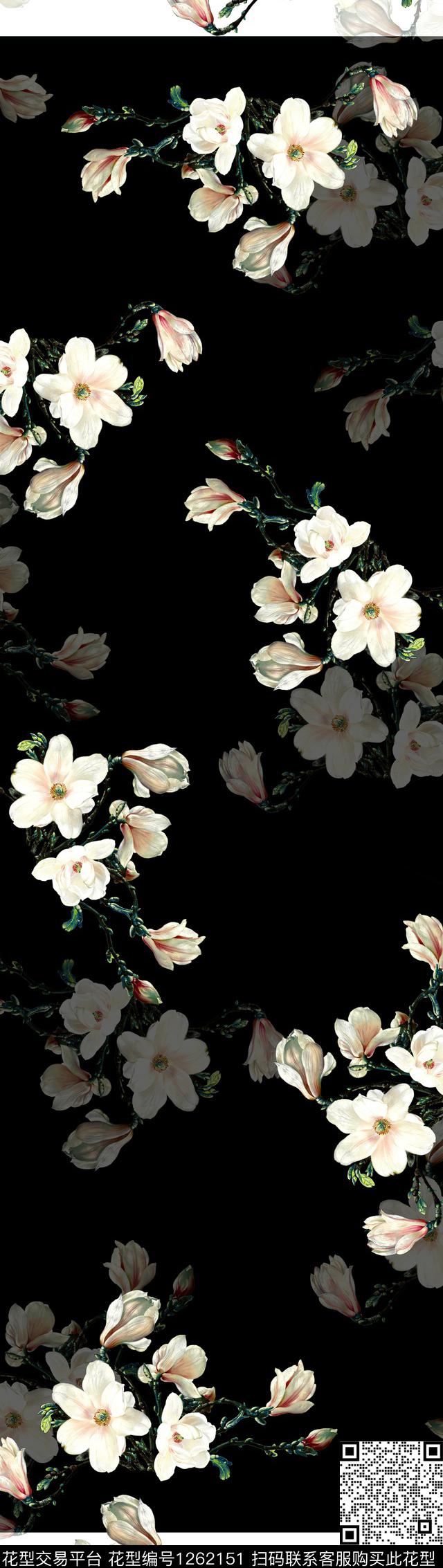 Y19C0131.jpg - 1262151 - 手绘花卉 中长巾 素雅 - 数码印花花型 － 长巾花型设计 － 瓦栏