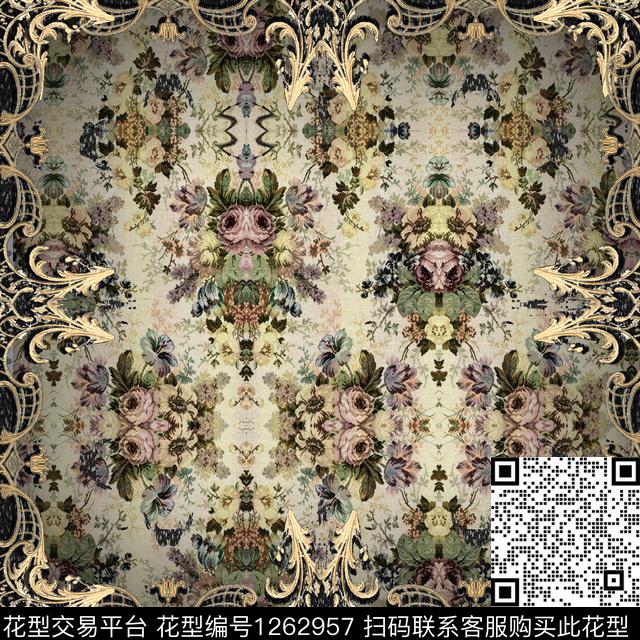 1010-NH.jpg - 1262957 - ethnic textile print border - 数码印花花型 － 女装花型设计 － 瓦栏