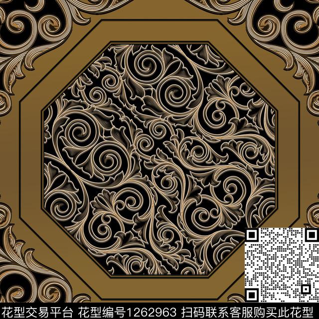 1595-NH.jpg - 1262963 - 围巾 scarf print background - 数码印花花型 － 方巾花型设计 － 瓦栏