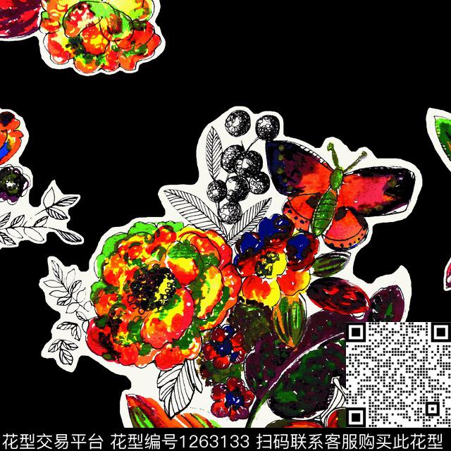 几何格子豹纹传统印花花型下载（图片编号: 1263133） - 瓦栏（Walan）