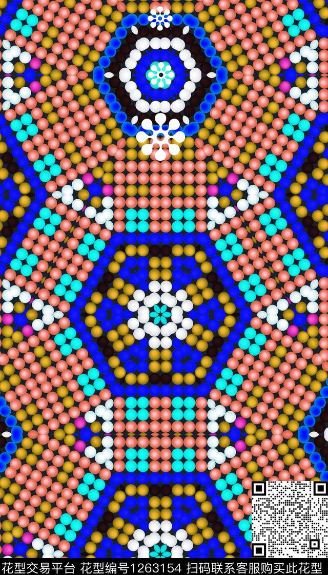 圆点5.jpg - 1263154 - 几何 圆形 抽象 - 数码印花花型 － 泳装花型设计 － 瓦栏