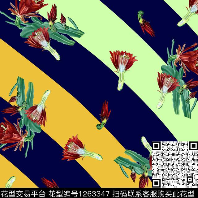 Y19f0111.jpg - 1263347 - 花卉 仙人掌 小方巾 - 数码印花花型 － 方巾花型设计 － 瓦栏