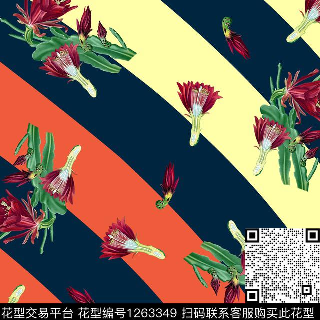 Y19f0112.jpg - 1263349 - 花卉 仙人掌 小方巾 - 数码印花花型 － 方巾花型设计 － 瓦栏