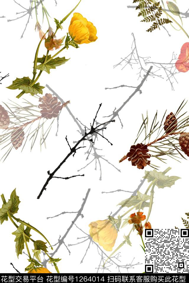 1012.jpg - 1264014 - 绿植树叶 数码花型 大牌风 - 数码印花花型 － 女装花型设计 － 瓦栏