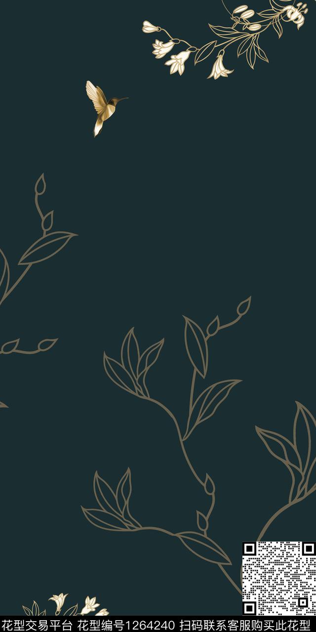 160.jpg - 1264240 - 抽象花卉 旗袍 鸟兽 - 数码印花花型 － 女装花型设计 － 瓦栏