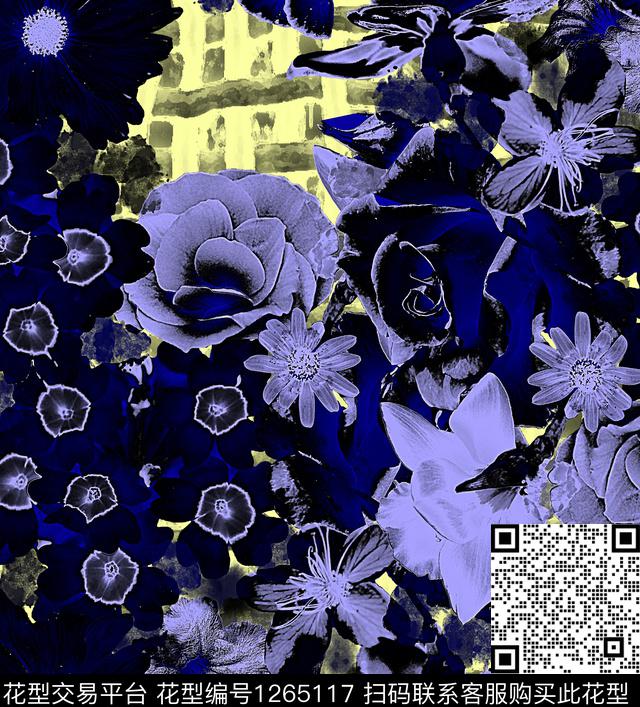 76792.jpg - 1265117 - 炫彩 混合拼接 花卉 - 数码印花花型 － 女装花型设计 － 瓦栏
