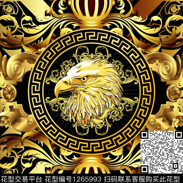 欧式定位花大牌风宫廷风数码印花花型下载（图片编号: 1265993） - 瓦栏（Walan）