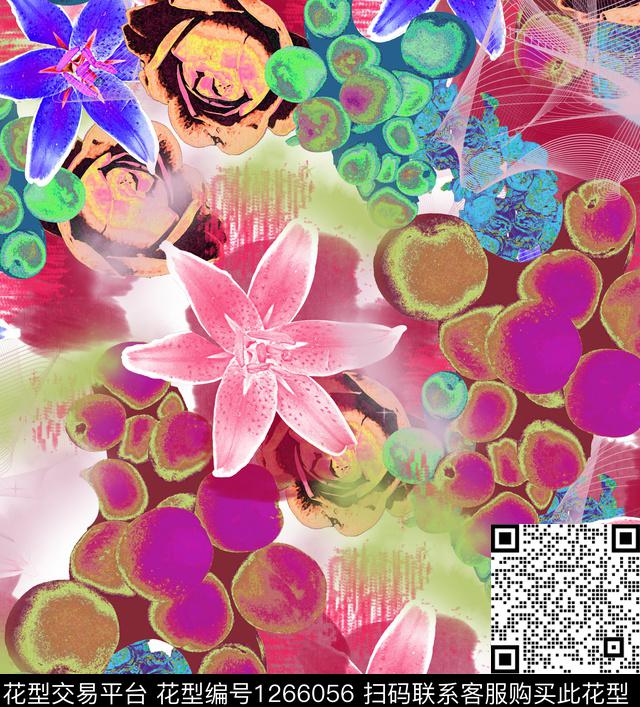 9800.jpg - 1266056 - 花卉 炫彩 抽象 - 数码印花花型 － 女装花型设计 － 瓦栏