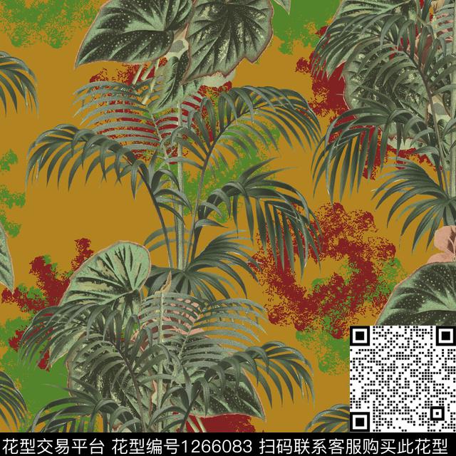 277.jpg - 1266083 - 热带花型 绿植树叶 数码花型 - 数码印花花型 － 女装花型设计 － 瓦栏