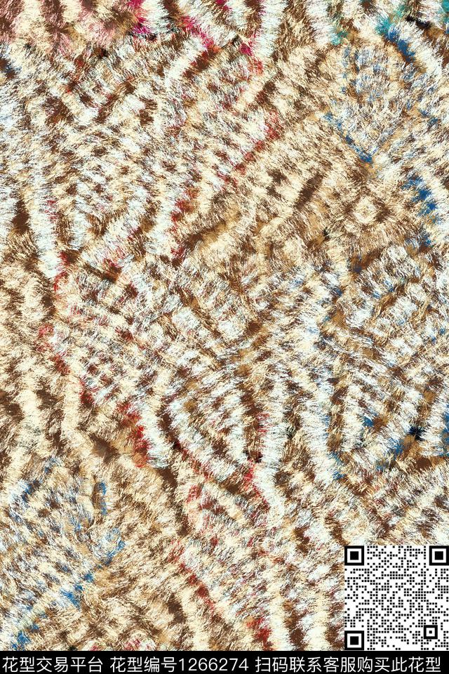 纹理笔触抽象数码印花花型下载（图片编号: 1266274） - 瓦栏（Walan）