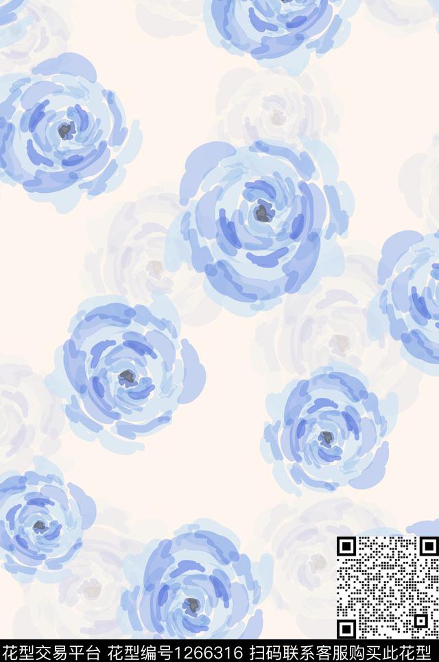植物中国风国画数码印花花型下载（图片编号: 1266316） - 瓦栏（Walan）