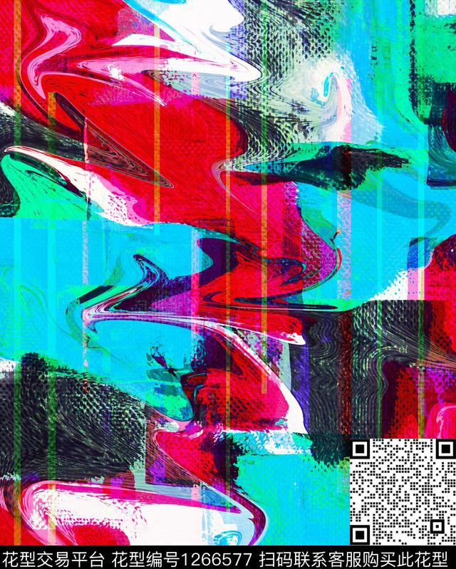 digital.jpg - 1266577 - 几何 抽象 撞色 - 数码印花花型 － 男装花型设计 － 瓦栏