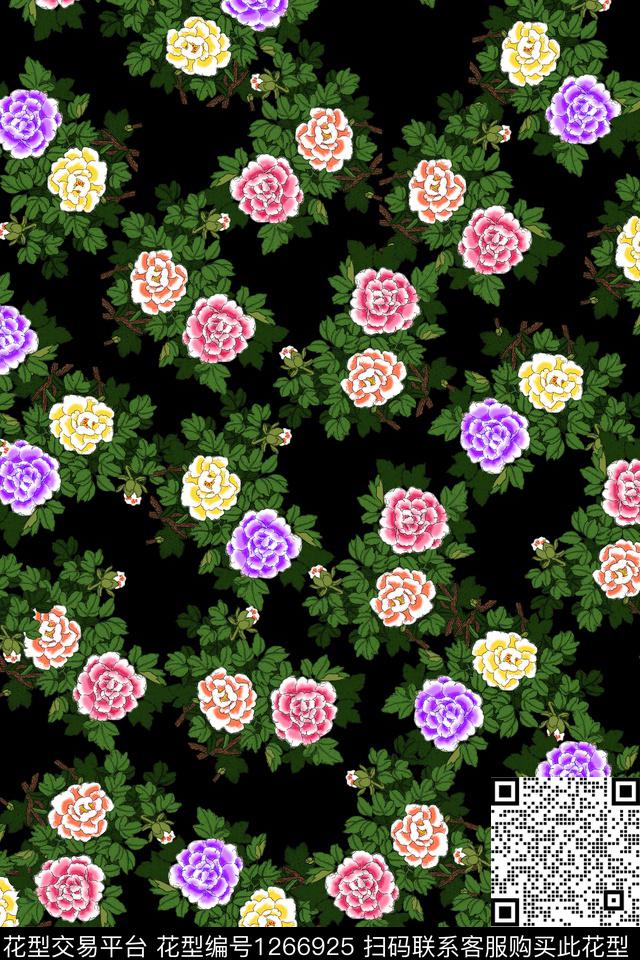 七色小花-分层.jpg - 1266925 - 花卉 数码花型 手绘 - 数码印花花型 － 女装花型设计 － 瓦栏