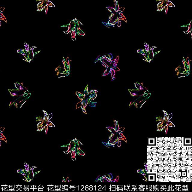 AA051-1.jpg - 1268124 - 花卉 大牌风 数码花型 - 数码印花花型 － 女装花型设计 － 瓦栏