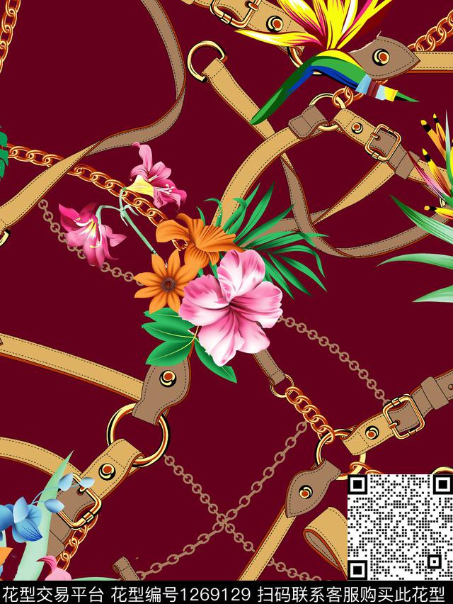 02.jpg - 1269129 - 花卉 皮带 绿色植物 - 数码印花花型 － 女装花型设计 － 瓦栏
