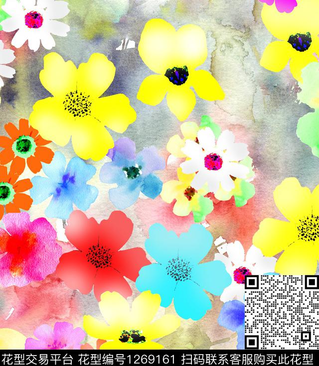 07.jpg - 1269161 - 花卉 植物 多色 - 数码印花花型 － 女装花型设计 － 瓦栏