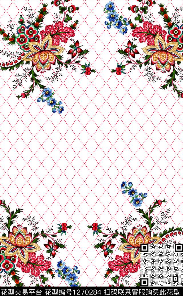 002.jpg - 1270284 - 复古 几何 花卉 - 数码印花花型 － 女装花型设计 － 瓦栏
