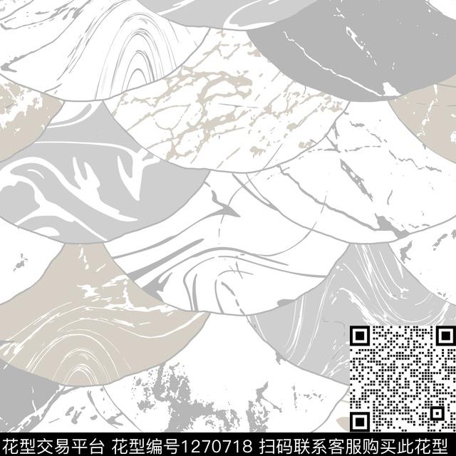 26-2.jpg - 1270718 - 抽象 大理石 鱼鳞纹 - 传统印花花型 － 床品花型设计 － 瓦栏