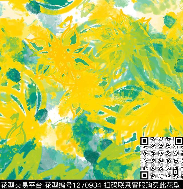 6601.jpg - 1270934 - 绘画 花卉 抽象 - 数码印花花型 － 女装花型设计 － 瓦栏