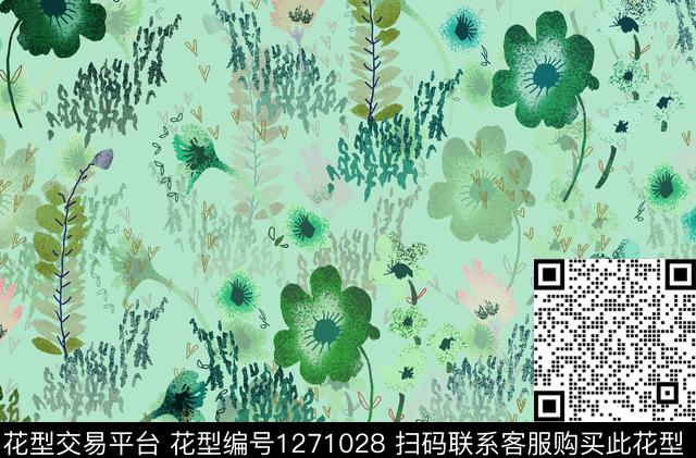 LG1911-12.jpg - 1271028 - 花卉 植物 蒲公英 - 数码印花花型 － 女装花型设计 － 瓦栏
