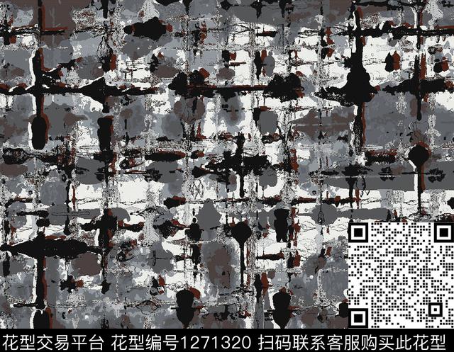 笔触肌理抽象传统印花花型下载（图片编号: 1271320） - 瓦栏（Walan）