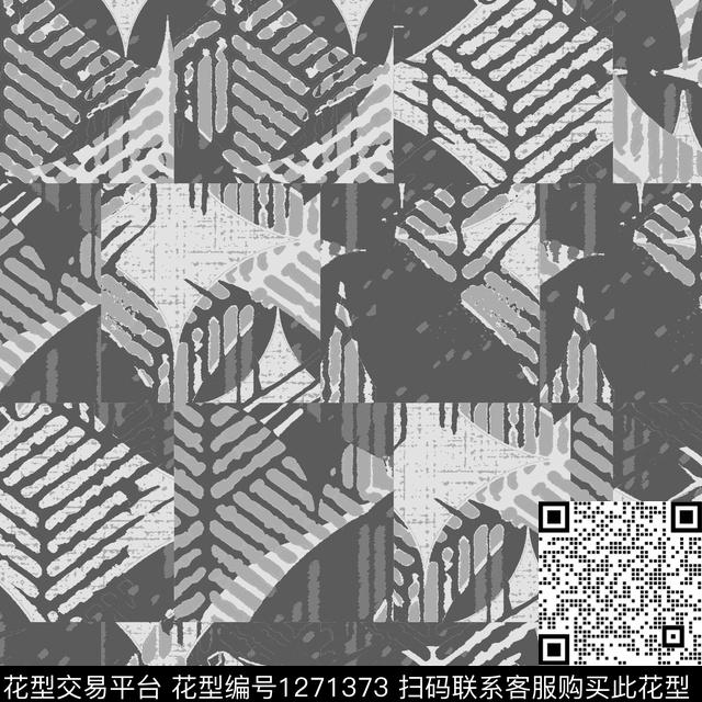 笔触肌理格子传统印花花型下载（图片编号: 1271373） - 瓦栏（Walan）