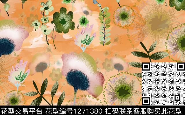 LG1911-13.jpg - 1271380 - 花卉 植物 蒲公英 - 数码印花花型 － 女装花型设计 － 瓦栏