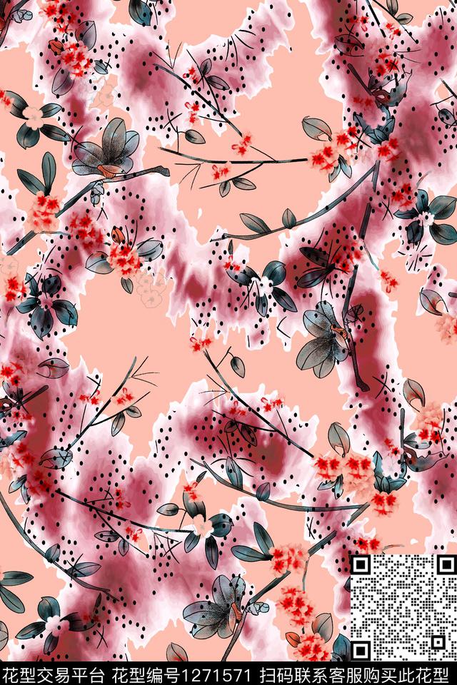 xcwh-o31-a.jpg - 1271571 - 绘画 花卉 大牌风 - 数码印花花型 － 女装花型设计 － 瓦栏