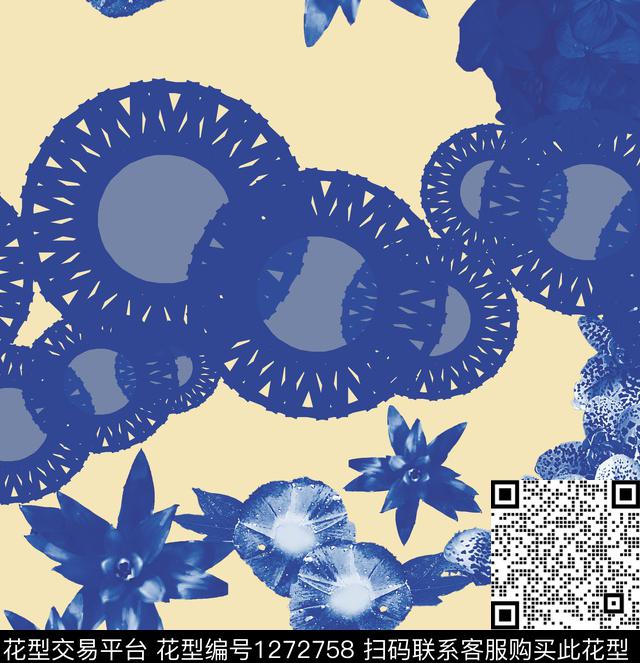 331133131.jpg - 1272758 - 几何 花卉 抽象 - 数码印花花型 － 女装花型设计 － 瓦栏
