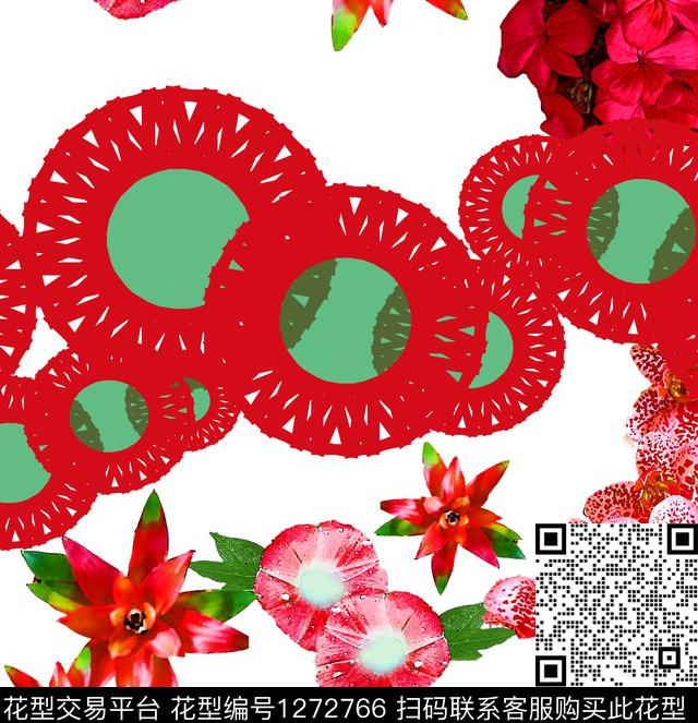 3311.jpg - 1272766 - 几何 花卉 - 数码印花花型 － 女装花型设计 － 瓦栏