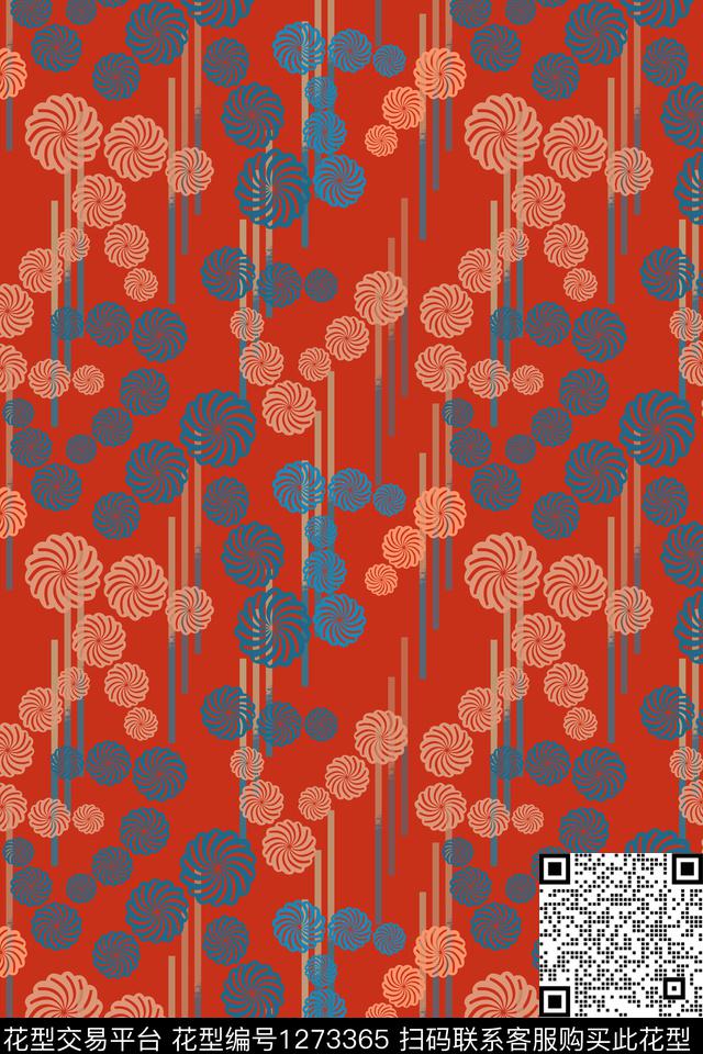 191117-蜡印-2-00.jpg - 1273365 - 民族风图案 蜡印 圆圈与波点 - 传统印花花型 － 女装花型设计 － 瓦栏