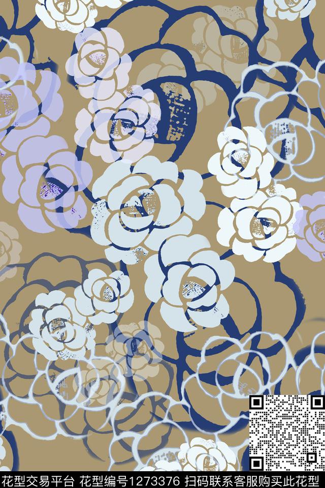 191117-蜡印-4-4.jpg - 1273376 - 玫瑰花语 蜡印 民族风图案 - 传统印花花型 － 女装花型设计 － 瓦栏