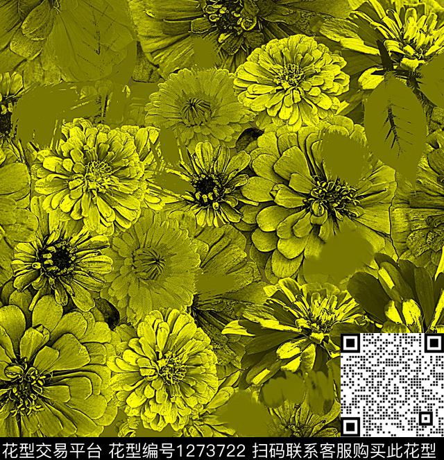987201.jpg - 1273722 - 花卉 抽象 混合拼接 - 数码印花花型 － 女装花型设计 － 瓦栏